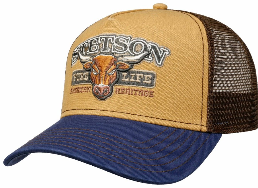 Mutzen Stetson | Stetson Trucker Cap Bull Blau Gemustert