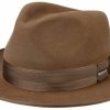 Hute Stetson | Stetson Edler Fedora Furfelt Antilope Mit Feinem Ripseinfass Braun Gemustert