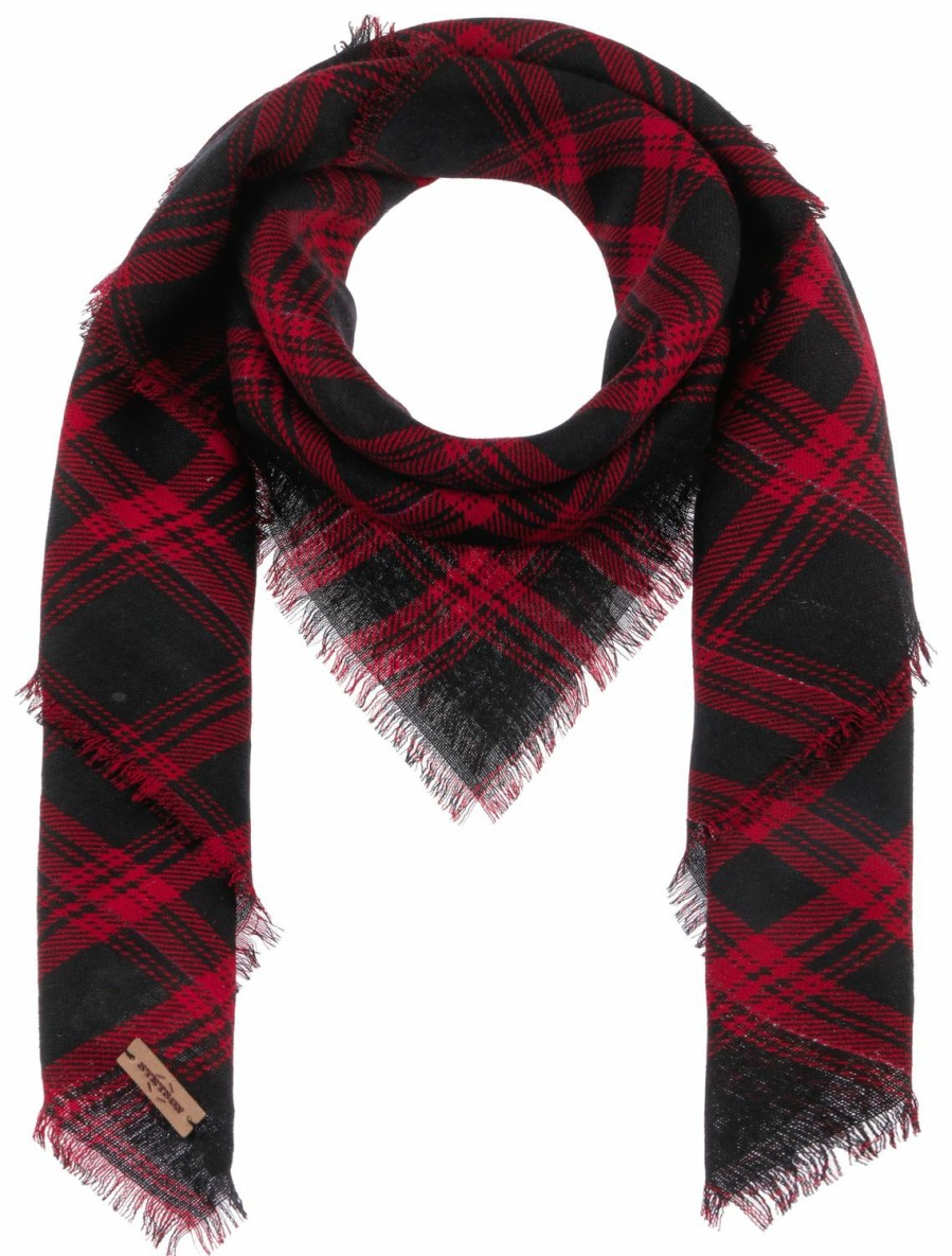 Accessoires Stetson | Stetson Scarf Shadow Plaid Schwarz Gemustert