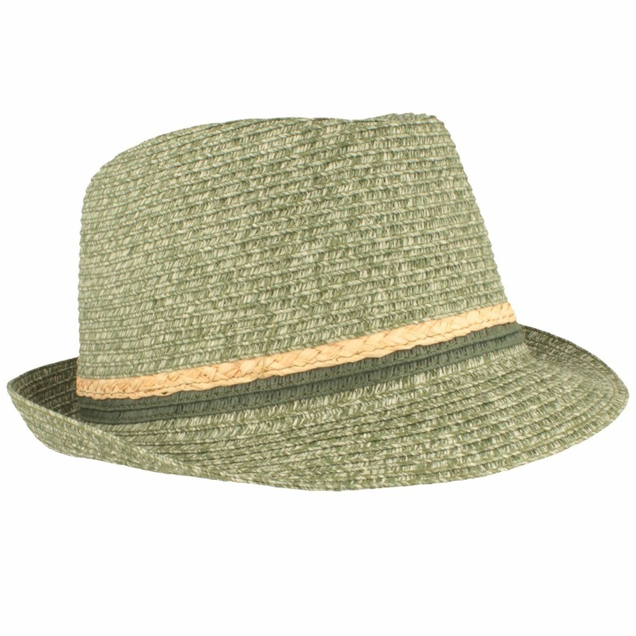 Hute Hut-Breiter | Robuster Knautschbarer Raffia/Papier Trilby Von Hut-Breiter Dunkelgrun / Loden