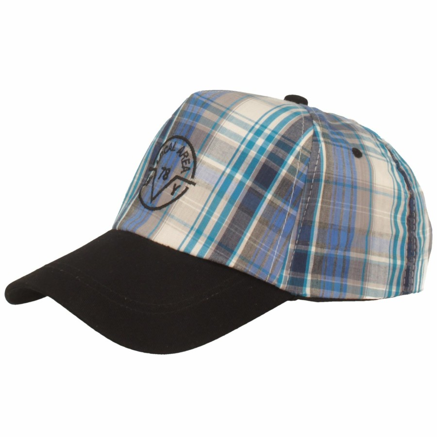 Kinder Hut-Breiter | Kinder Baseball-Cap Aus Baumwolle Von Hut-Breiter Blau Gemustert