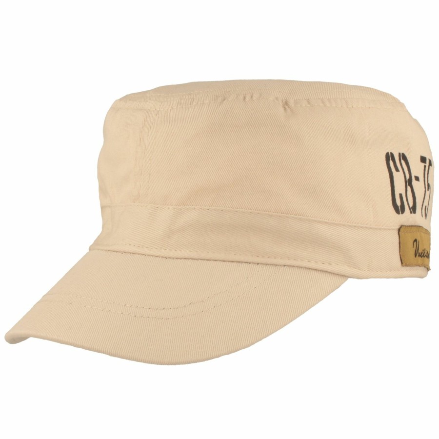 Mutzen Hut-Breiter | Army-Cap 100% Baumwolle Mit Seitlichem Druck Von Hut-Breiter Mittelbeige