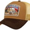 Mutzen Stetson | Stetson Schicke Trucker Cap Camper Mit Schirm In Cord-Optik Braun Gemustert