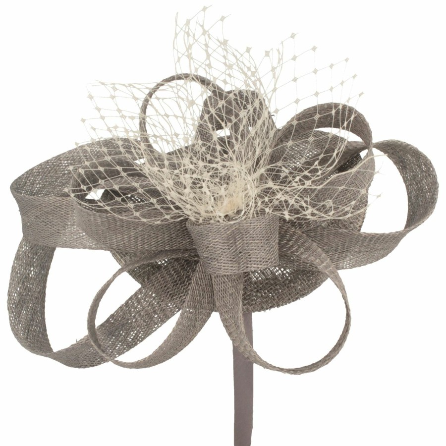 Meisteratelier Breiter Meisteratelier | Kleiner Sinamay Fascinator Mit Schleier Von Hut-Breiter Meisteratelier