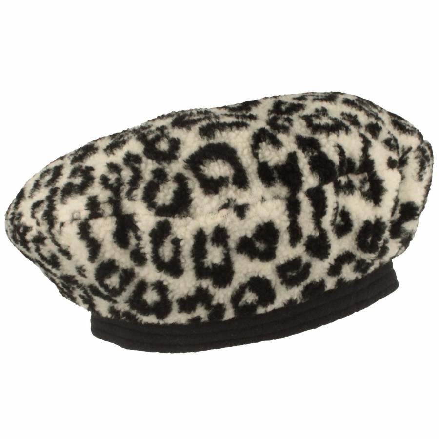 Mutzen ANGIOLO FRASCONI | Angiolo Frasconi Kuschelige Teddy Baskenmutze Leopardenprint