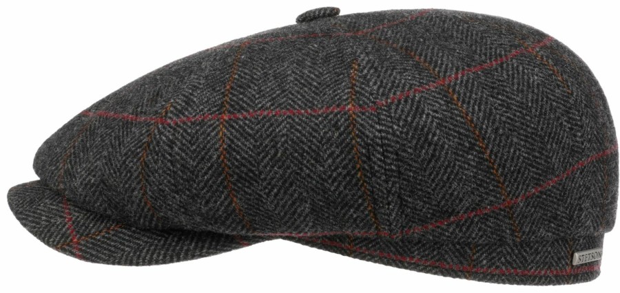 Xxl Stetson | Stetson 8-Teilige Hatteras Warm Und Leicht Fischgrat-Muster Mittelgrau