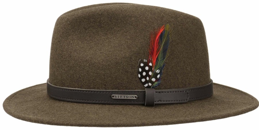 Xxl Stetson | Stetson Woolfelt Outdoor Traveller Mit Ledergarnitur