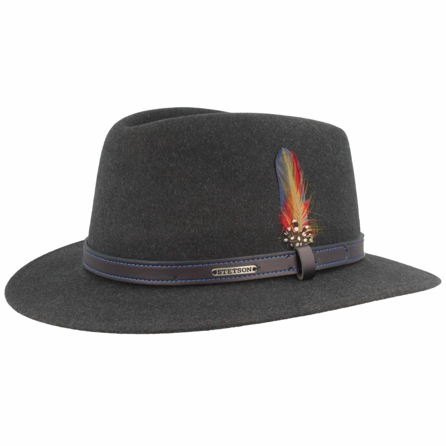 Xxl Stetson | Stetson Woolfelt Outdoor Traveller Mit Ledergarnitur