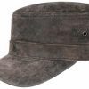 Mutzen Stetson | Stetson Army Cap Aus Leder Braun Gemustert