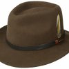 Hute Stetson | Stetson Traveller Vitafelt Outdoor-Hut Mit Ledergarnitur Und Feder Mittelbraun