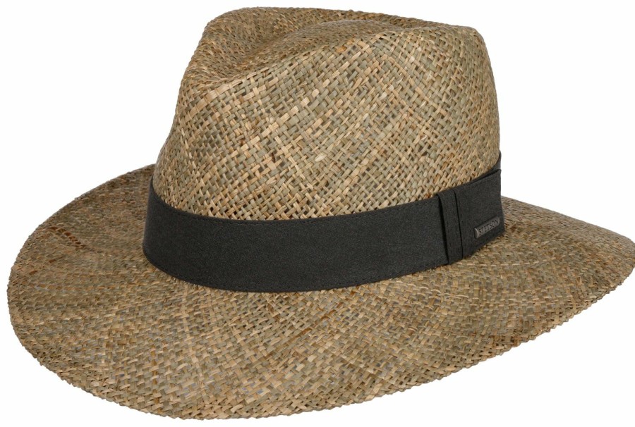 Xxl Stetson | Stetson Traveller Strohhut Aus Seegras Mit Breiter Krempe Mittelbeige