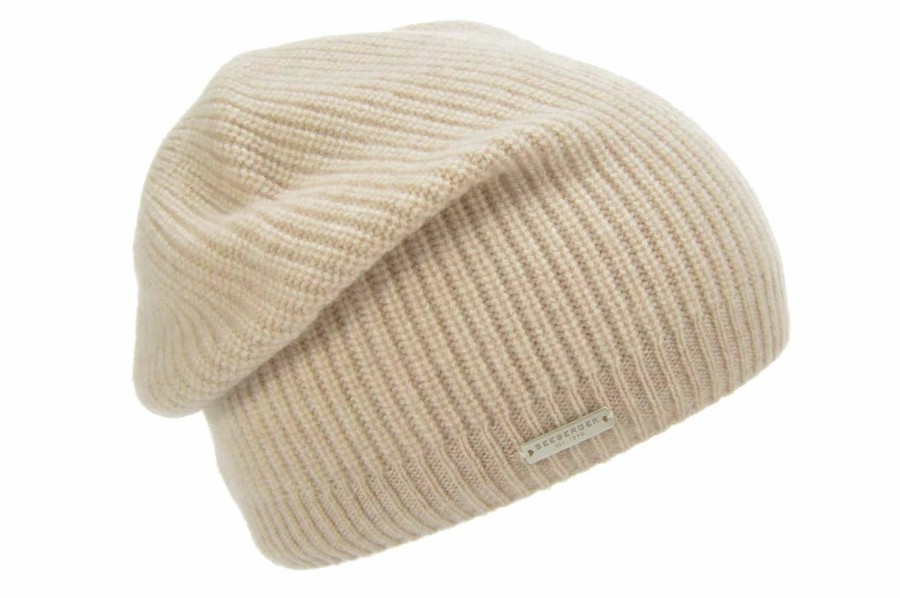 Mutzen SEEBERGER | Seeberger Strickmutze-Beanie Aus 100% Kaschmir Im Rippmuster