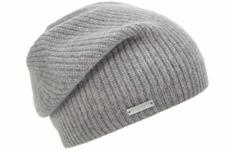 Mutzen SEEBERGER | Seeberger Strickmutze-Beanie Aus 100% Kaschmir Im Rippmuster