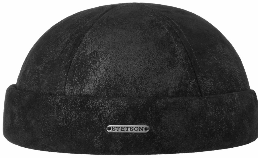 Xxl Stetson | Stetson Pigskin Docker Cap 100% Leder Schwarz