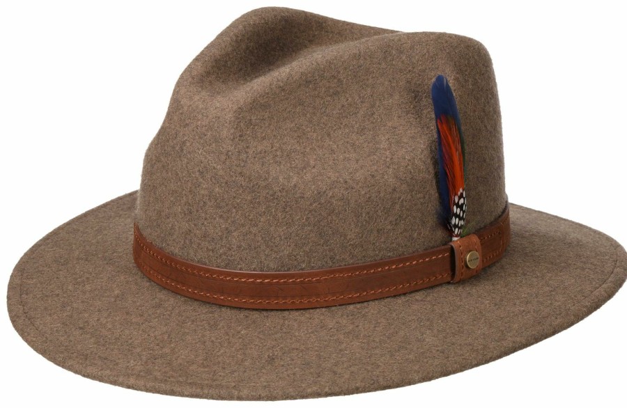 Xxl Stetson | Stetson Knautschbarer Outdoorhut Leder-Garnitur