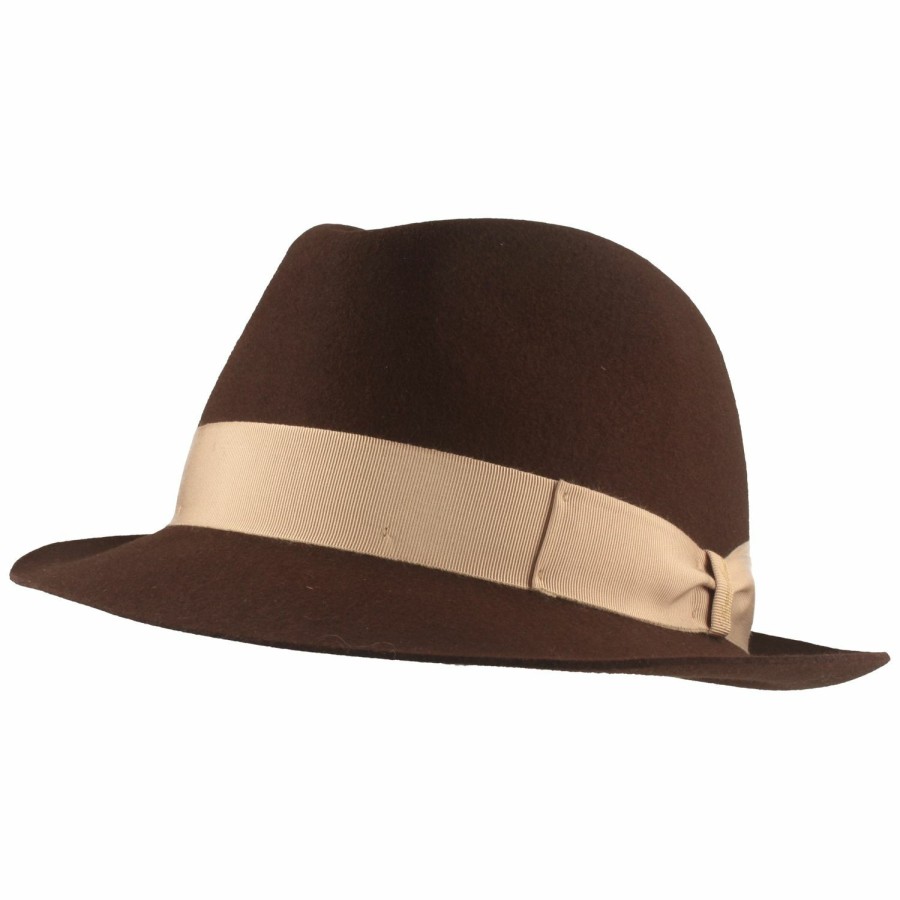 Hute Borsalino | Borsalino Hochwertiger Trilby Aus Haarfilz Mittelbraun