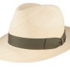 Hute Borsalino | Borsalino Hochwertiger Panama Bogart-Strohhut Quito Olive