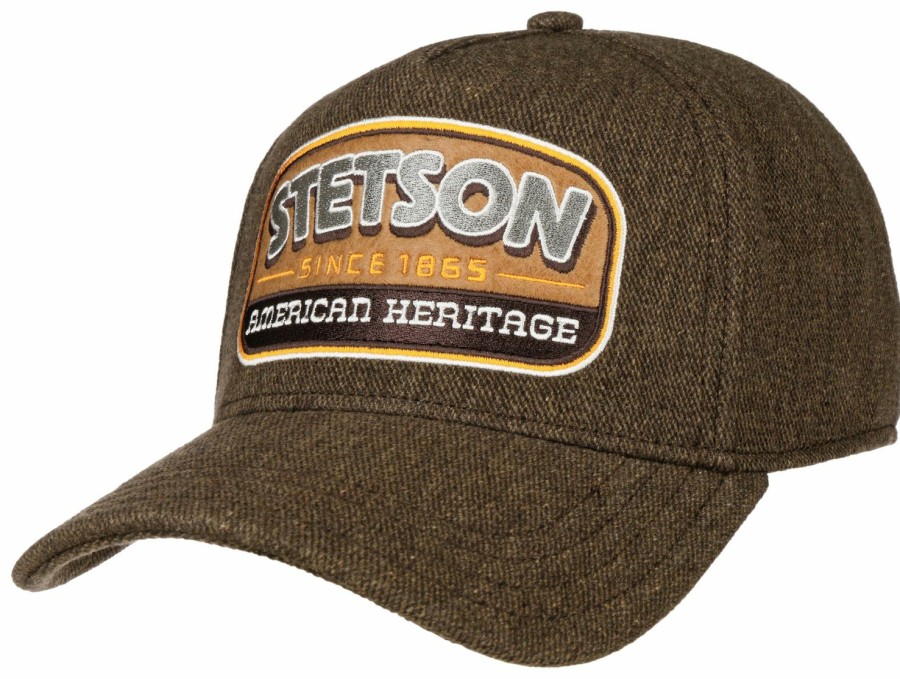 Mutzen Stetson | Stetson Trucker Baseball-Cap Heritage Wolle-Leinen-Baumwolle Braun Gemustert