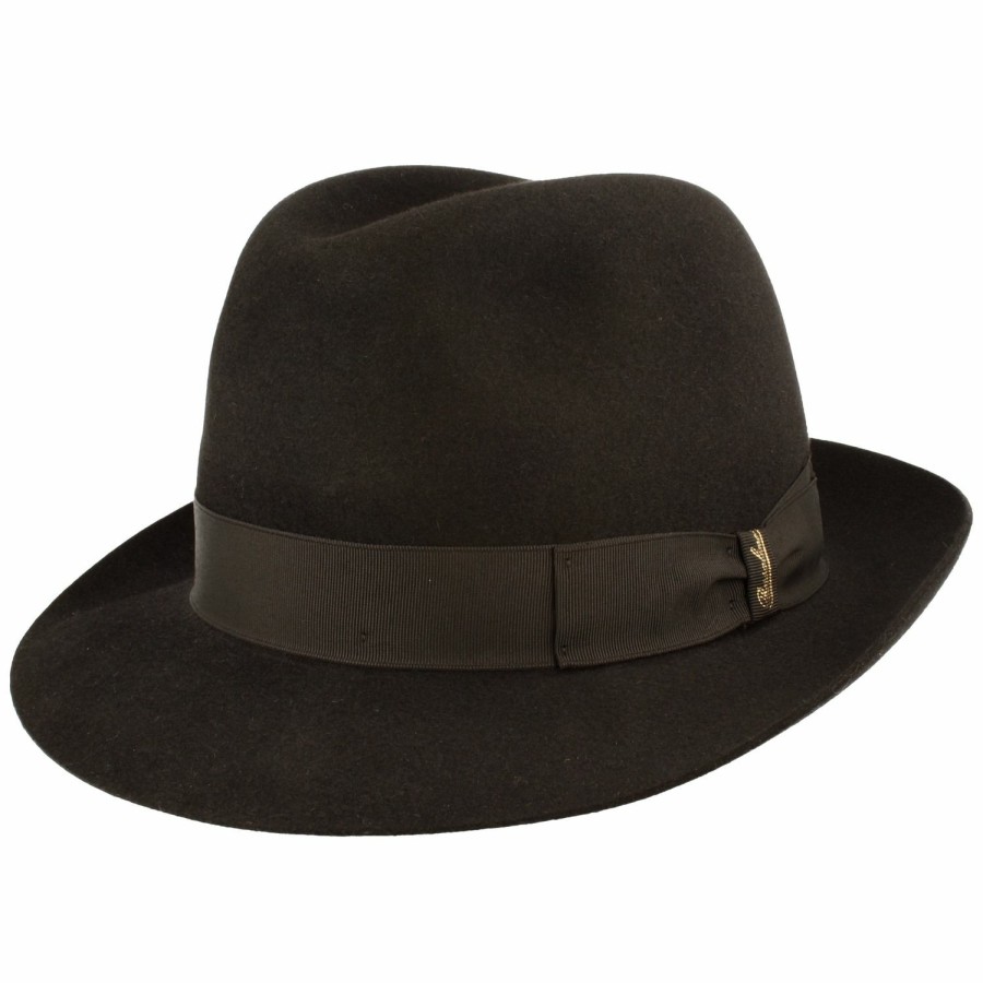 Hute Borsalino | Borsalino Edler Trilby Marengo Aus Haarfilz Mit Ripsband