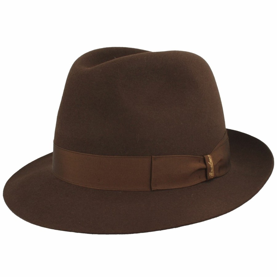 Hute Borsalino | Borsalino Edler Trilby Marengo Aus Haarfilz Mit Ripsband