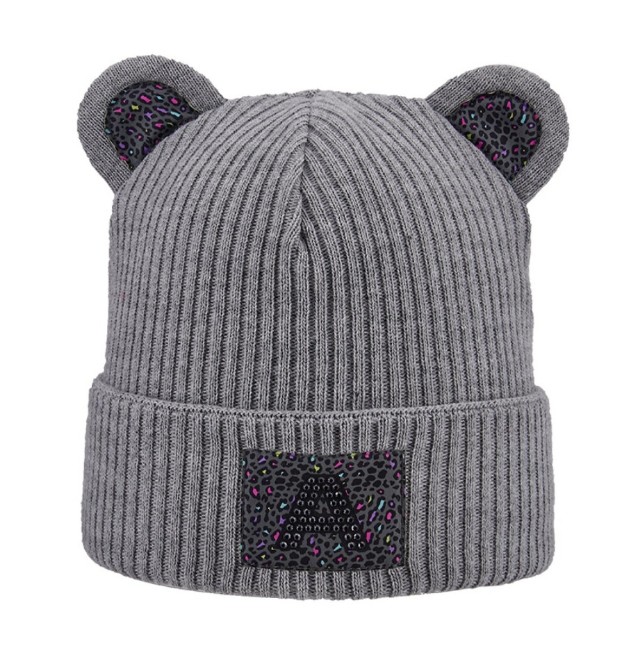 Kinder Areco | Areco Kinder Beanie Baren Strickmutze Mit Ohrchen & Umschlag