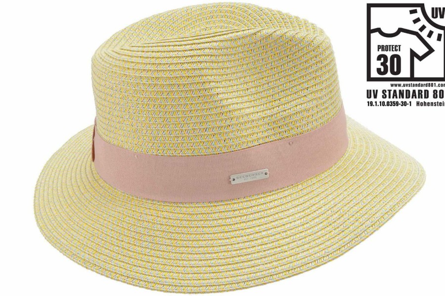 Hute SEEBERGER | Seeberger Knautschbarer Borten-Sommerhut Fedora Mit Uv-Schutz 30