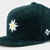 Mutzen Bavarian Caps | Bavarian Caps Snapback Baseball-Cap Aus Kord Mit Edelweis Dunkelgrun / Loden