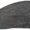 Mutzen Stetson | Stetson Ivy Fischgrat Flat Cap 100% Seide Mit Uv-Schutz 40+ Schwarz Gemustert