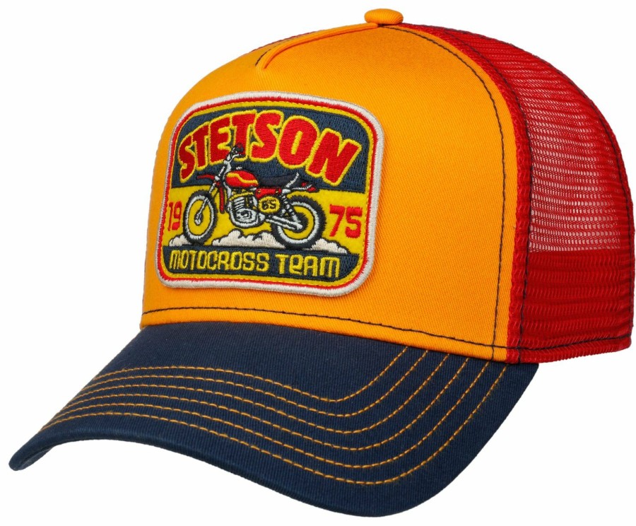 Mutzen Stetson | Stetson Trucker Cap Motocross Team Blau Gemustert