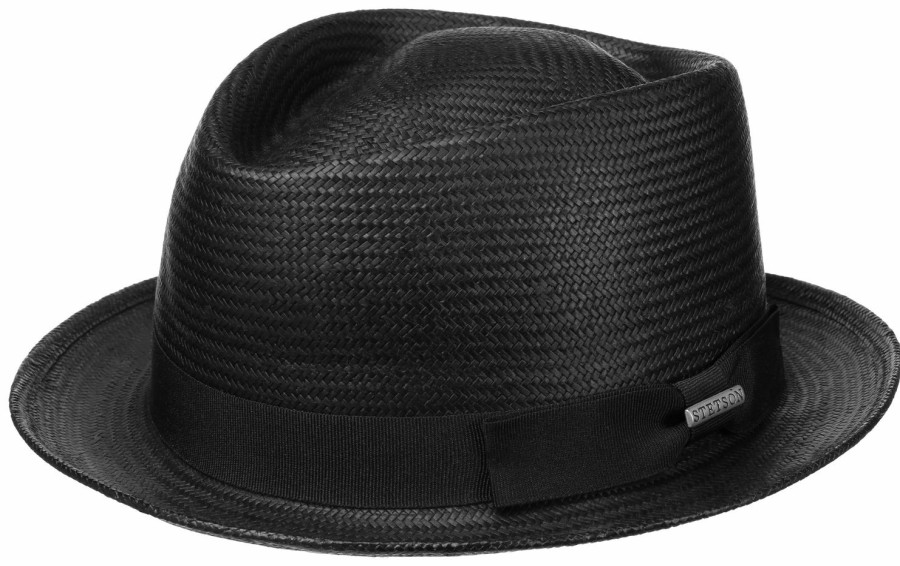 Xxl Stetson | Stetson Modischer Strohhut Ortugo Diamond Toyo Schwarz