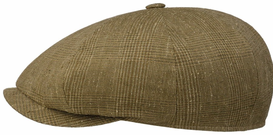 Mutzen Stetson | Stetson 8-Panel Cap Retro-Ballonmutze Aus Leinen-Seiden-Mix Grun Gemustert