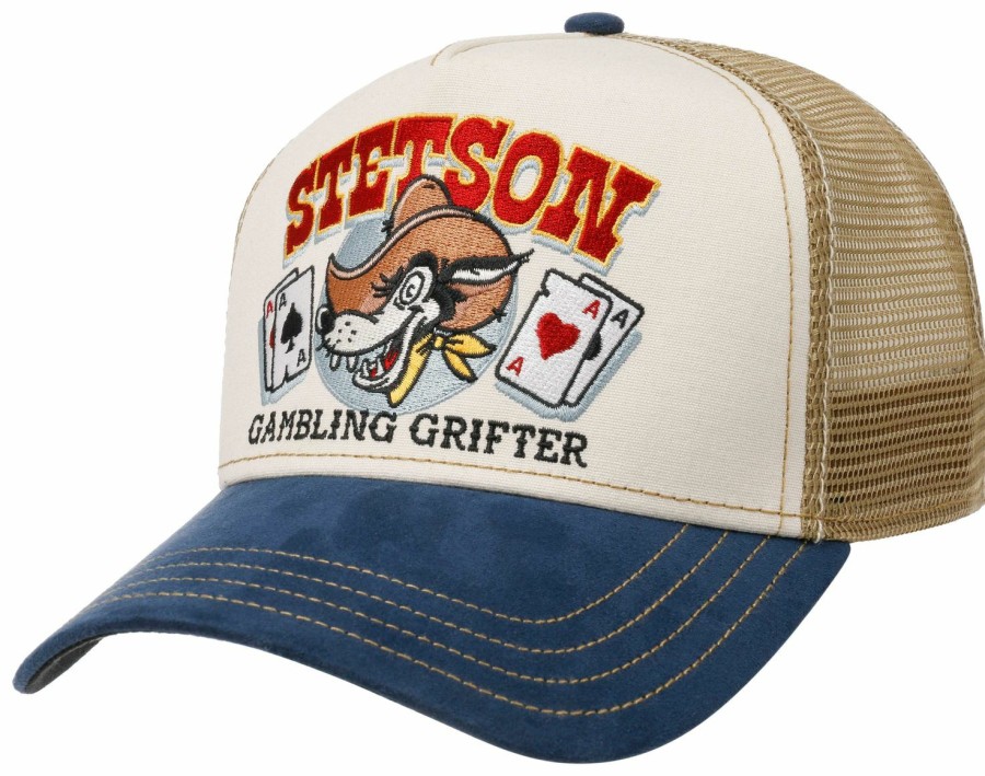 Mutzen Stetson | Stetson Trucker Cap Gambling Grifter Blau Gemustert