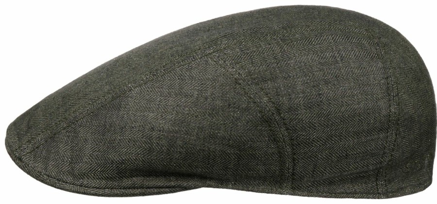 Xxl Stetson | Stetson Ivy Fischgrat Flat Cap Aus Leinen Mit Uv-Schutz 40+