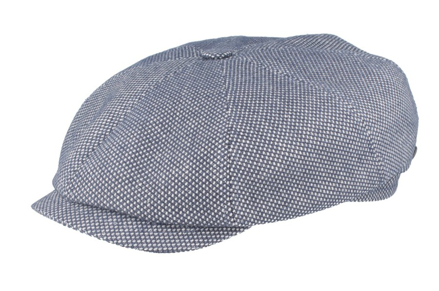 Mutzen Bugatti | Bugatti 8-Teilige Flatcap Strukturstoff Trendblau