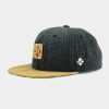 Mutzen Bavarian Caps | Bavarian Caps Snapback-Cap "Kreizweis Altbayern" Holz-Badge Dunkelgrau