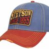 Mutzen Stetson | Stetson Baseball Cap Since 1865 Vintage Distressed Blau Gemustert