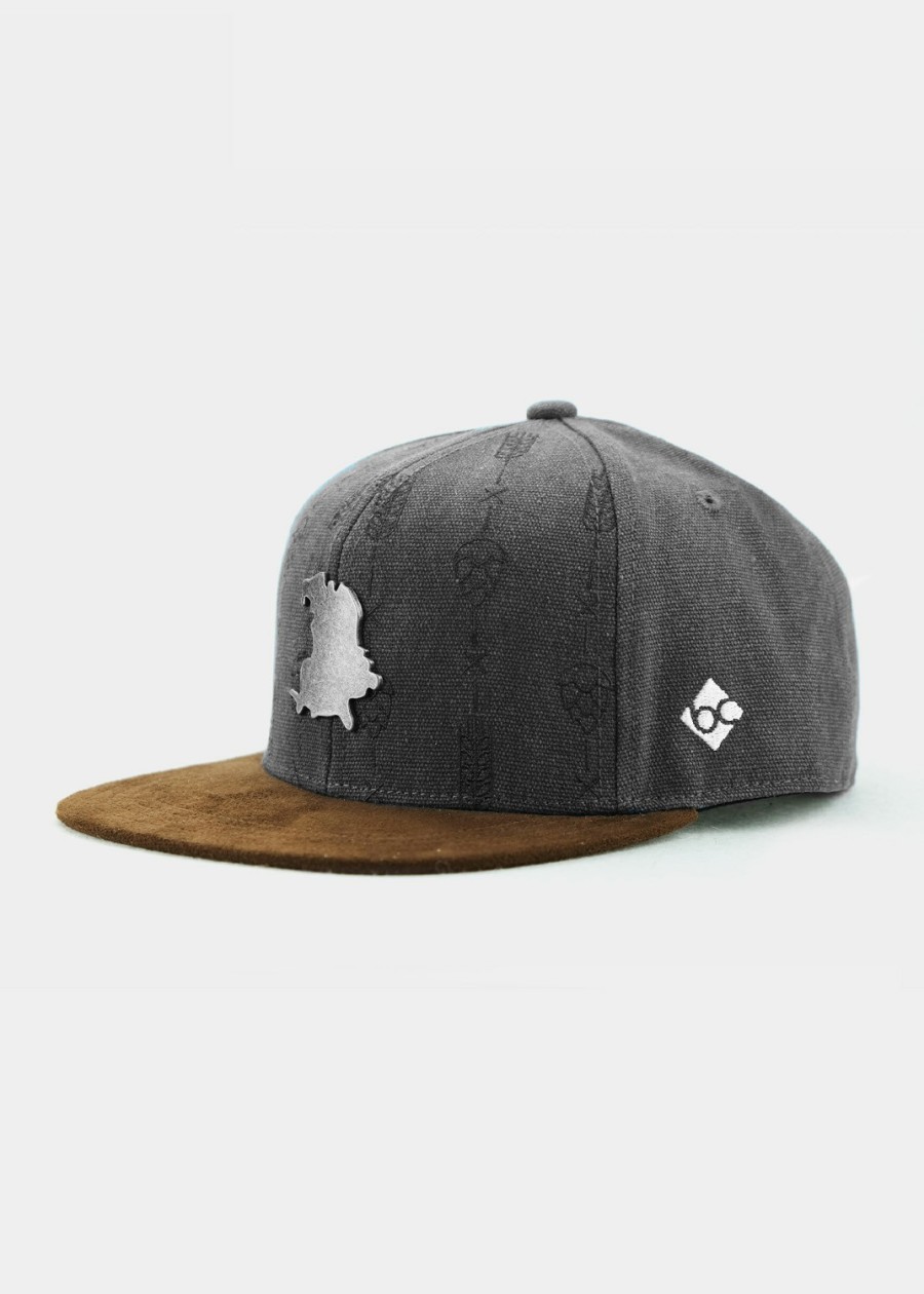 Mutzen Bavarian Caps | Bavarian Caps Snapback Baseball-Cap "Hopfen & Malz" Silber Dunkelgrau