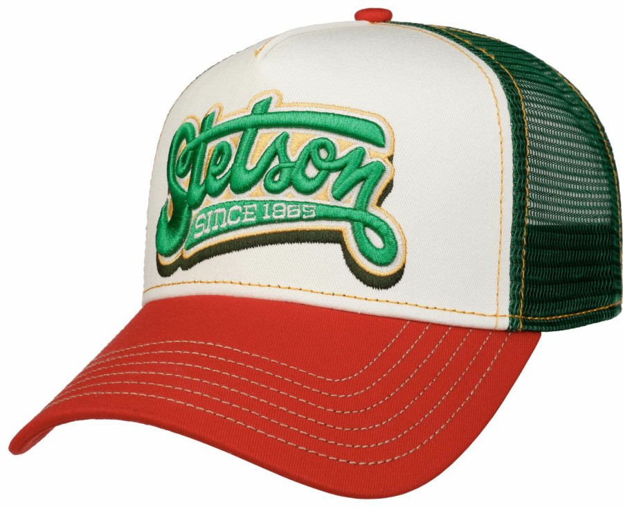 Mutzen Stetson | Stetson Trucker Cap Lettering Rot Gemustert