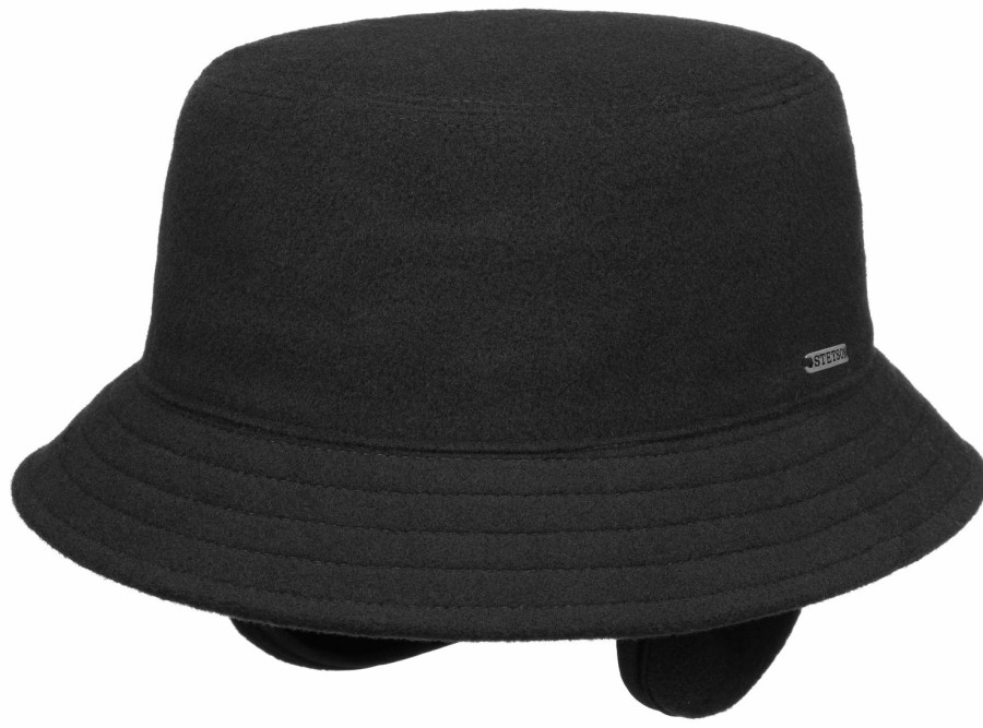 Hute Stetson | Stetson Bucket Hat Ohrenschutz Schwarz