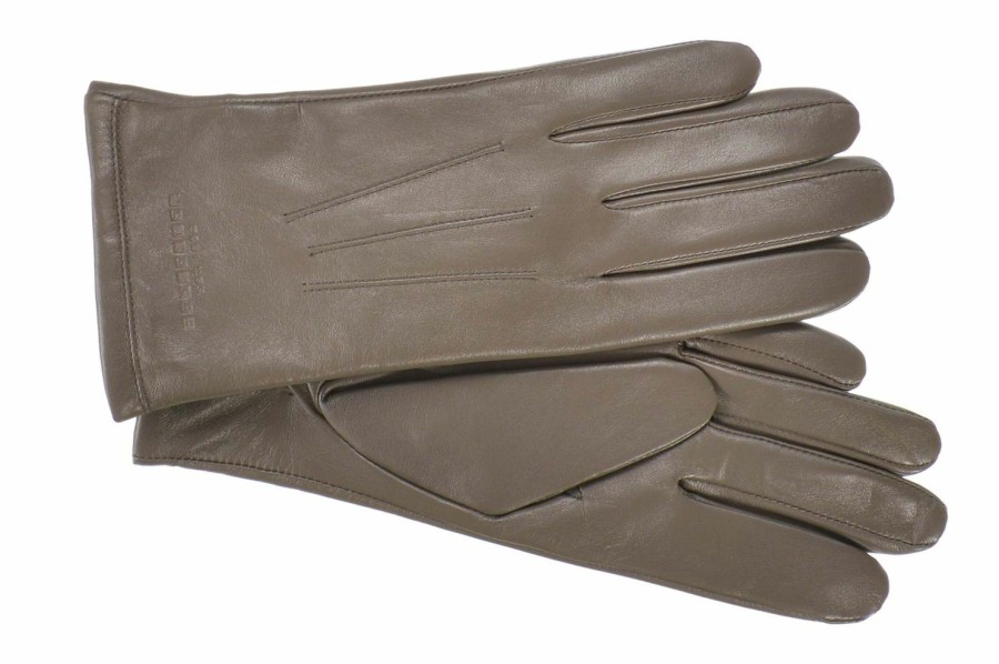 Accessoires SEEBERGER | Seeberger Warme Glattleder Handschuhe Mit Woll-Kaschmir-Futter