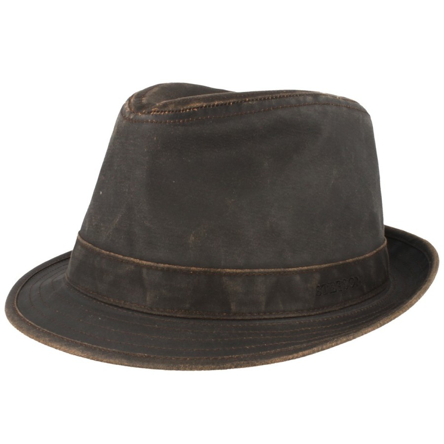 Xxl Stetson | Stetson Trilby Mit Uv-Schutz 40+ Im Leder-Vintage-Look Mittelbraun