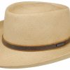 Hute Stetson | Stetson Gambler Panama Westernhut Mit Lederband-Garnitur Braun Gemustert