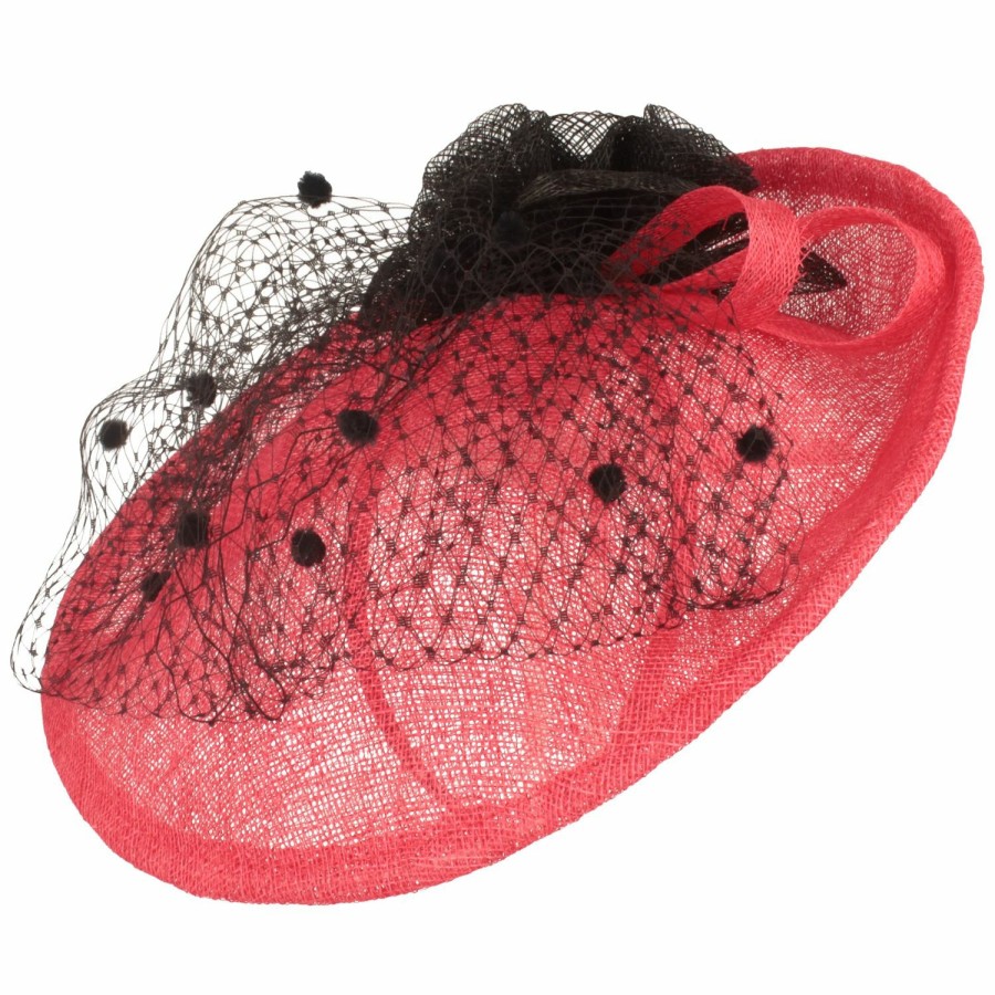 Meisteratelier Breiter Meisteratelier | Groser Teller Fascinator Mit Blumengarnitur Von Hut-Breiter Meisteratelier Pink