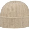 Mutzen Stetson | Stetson Beanie Cashmere - Sustainable Ripp-Mit Umschlag Mittelbeige