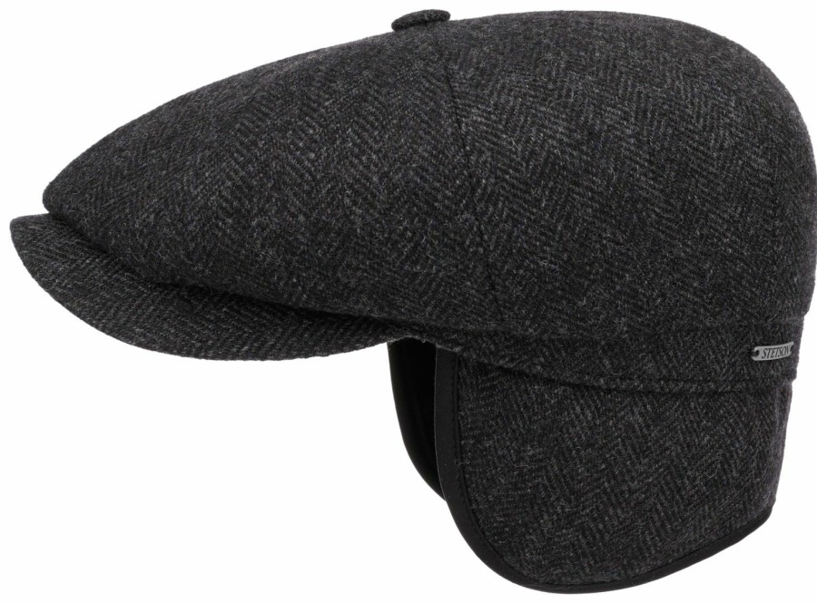 Mutzen Stetson | Stetson Hatteras Wool Herringbone Mutze Mit Ohrenschutz