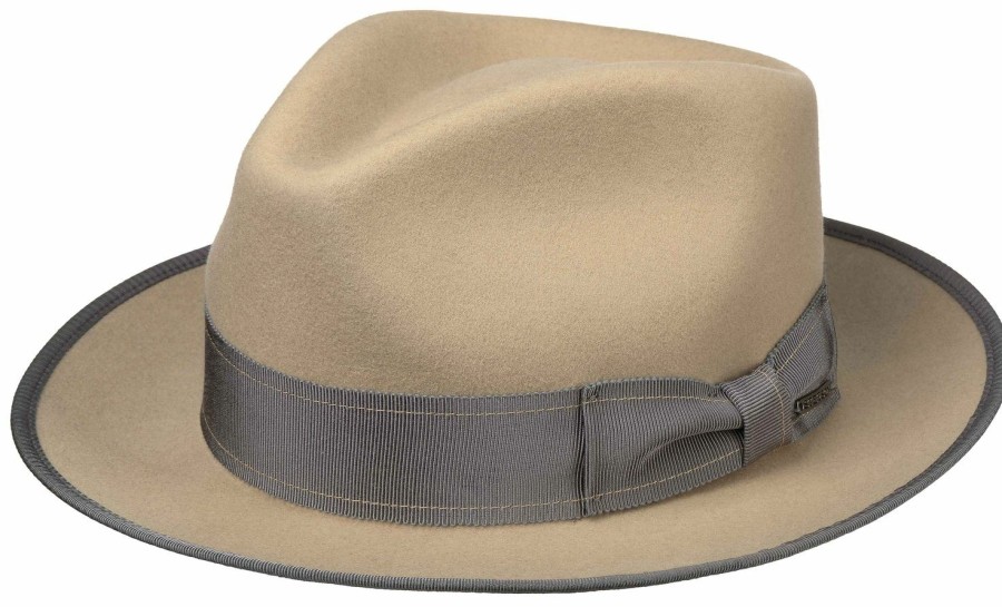 Xxl Stetson | Stetson Bogart Filzhut Wolle-Cashmere-Mix Braun Gemustert