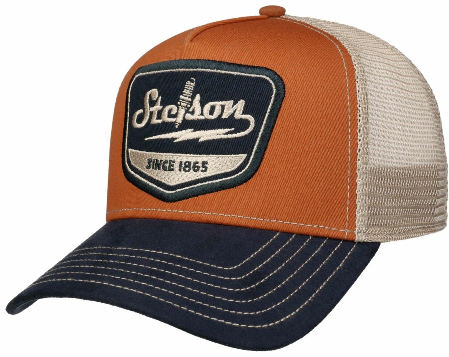 Mutzen Stetson | Stetson Trucker Cap Spark Plug Blau Gemustert