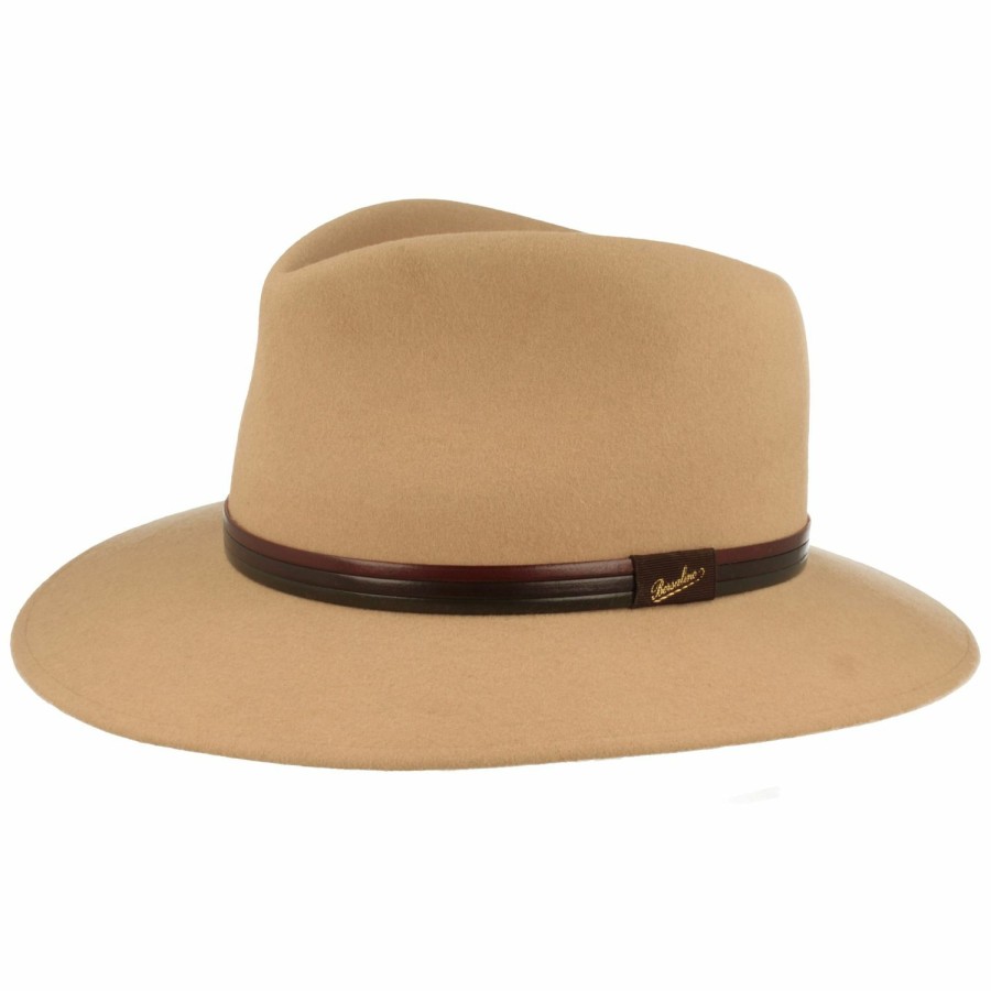 Xxl Borsalino | Borsalino Outdoor Traveller Filzhut Country Mit Dreifarbiger Lederband-Garnitur