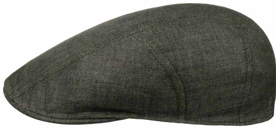 Mutzen Stetson | Stetson Ivy Fischgrat Flat Cap Aus Leinen Mit Uv-Schutz 40+