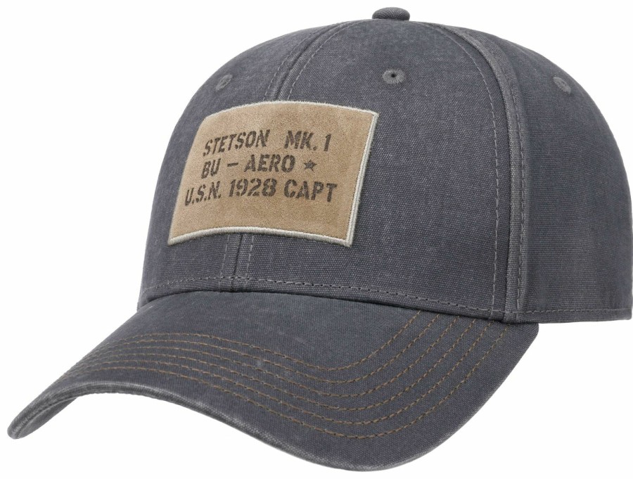 Mutzen Stetson | Stetson Baseball-Cap Aus Baumwolle Mit Retro "Aero"-Patch Trendgrau